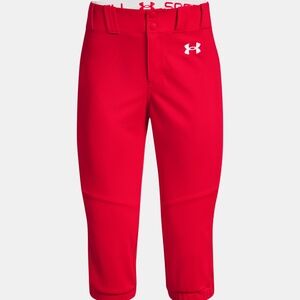 Under Armour Women's UA Utility Softball Pants Dual Knees Upper Back size S red